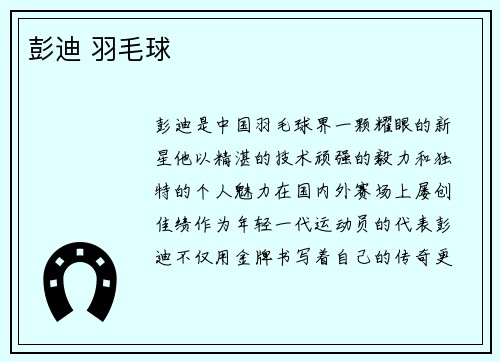 彭迪 羽毛球